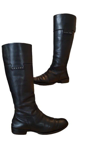 celine motorcycle boots|Celine knee high boots.